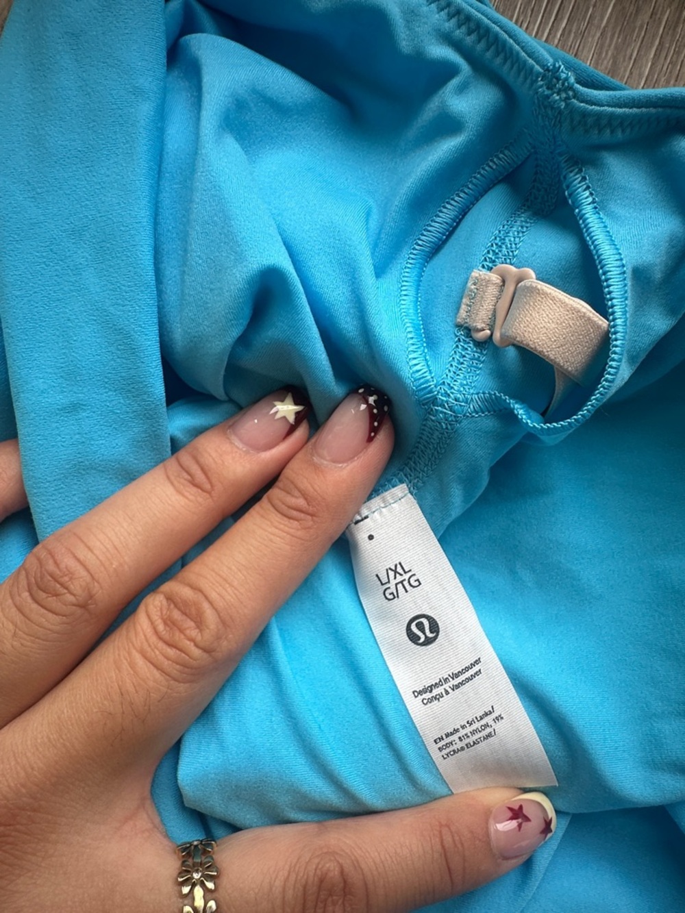 Lululemon Bright Blue One-Shoulder reversable bra - Picture 2 of 3